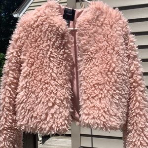 Forever 21 Faux Shag Fur Coat - Small